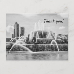 Tarjeta postal de agradecimiento en escala de gris