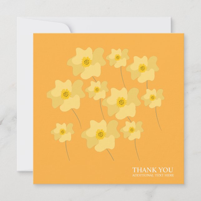 Tarjeta postal de agradecimiento floral de amapola (Anverso)