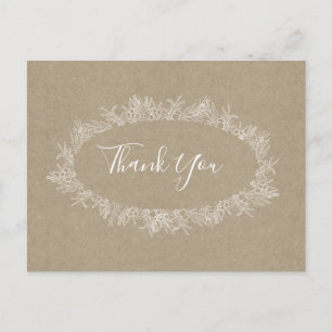 Tarjeta postal de agradecimiento Kraft   Invierno 