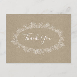 Tarjeta postal de agradecimiento Kraft | Invierno