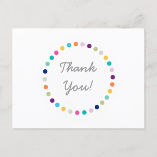 Tarjeta postal de agradecimiento Modern Dots