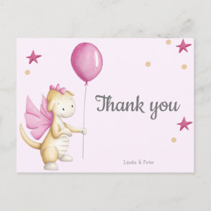 Tarjeta postal de agradecimiento para baby shower 