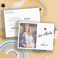 tarjeta postal de agradecimiento para baby shower 