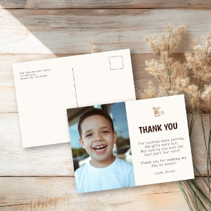 Tarjeta postal de agradecimiento para fiesta de cu