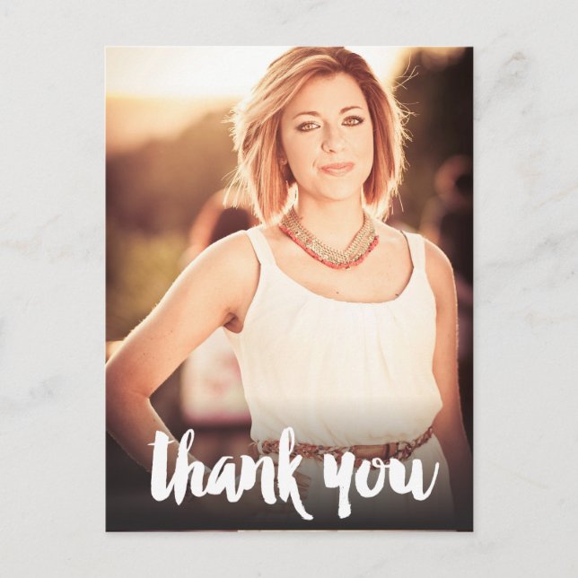 Tarjeta postal de agradecimiento para graduado con (Anverso)