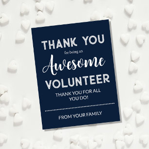 Tarjeta postal de agradecimiento para voluntarios