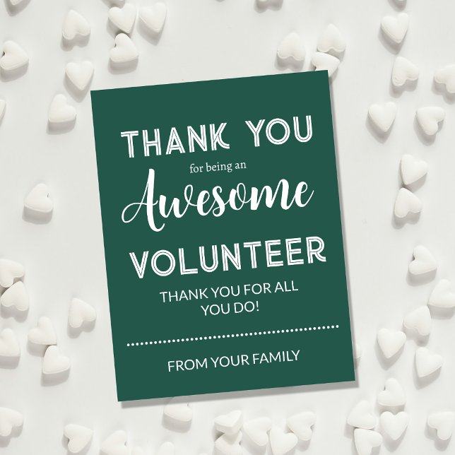Tarjeta postal de agradecimiento para voluntarios  (Subido por el creador)