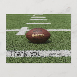 Tarjeta postal de agradecimiento pelota de rugby d