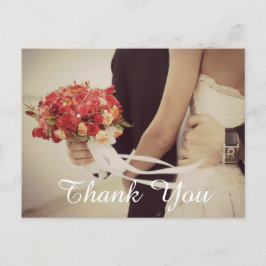 Tarjeta postal de agradecimiento por foto de boda