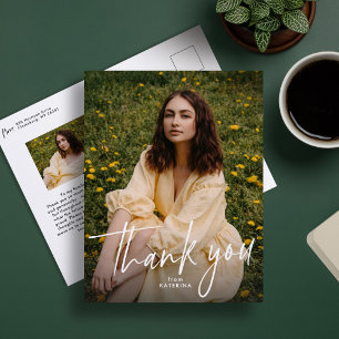 Tarjeta postal de agradecimiento por graduación co