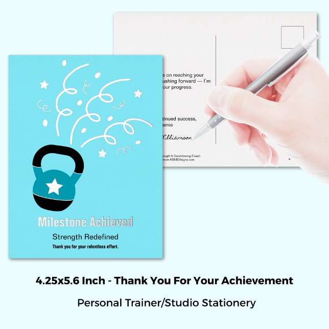 Tarjeta postal de agradecimiento por logro de rend (Performance Achievement Thank You Foil Postcard, 4.25x5.6)
