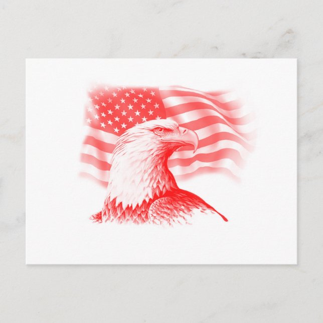 Tarjeta postal de águila estadounidense (Anverso)