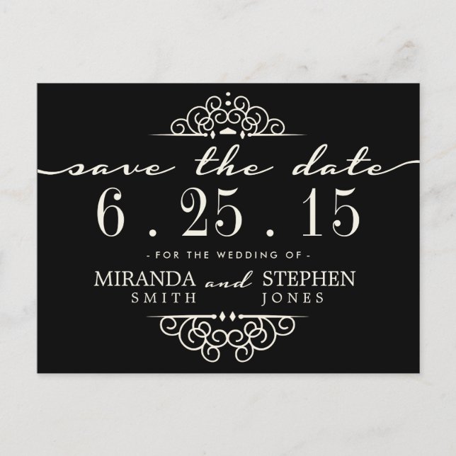 Tarjeta Postal de Ahorro de Boda Simple Chic (Anverso)