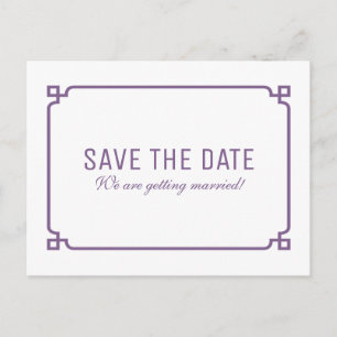 Tarjeta postal de ahorro de fecha Chic Deco Morado