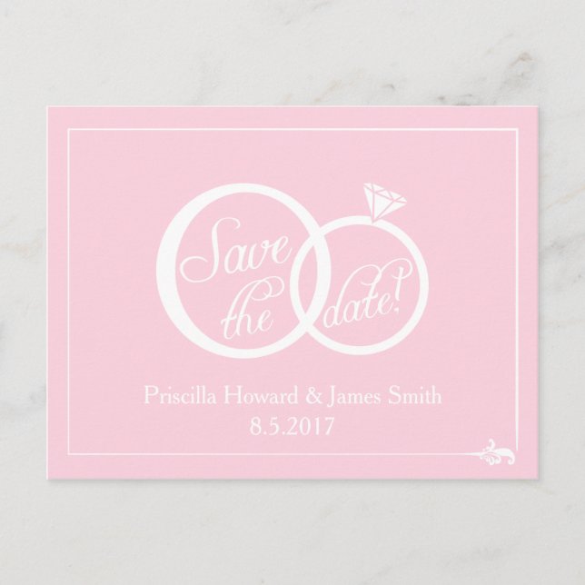 Tarjeta Postal de Ahorro de Fecha de Boda (Anverso)