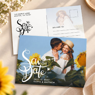 Tarjeta Postal de Ahorro de Fecha de Boda con Escr