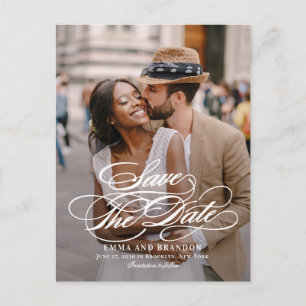 Tarjeta Postal de Ahorro de Fecha de Boda con Guió