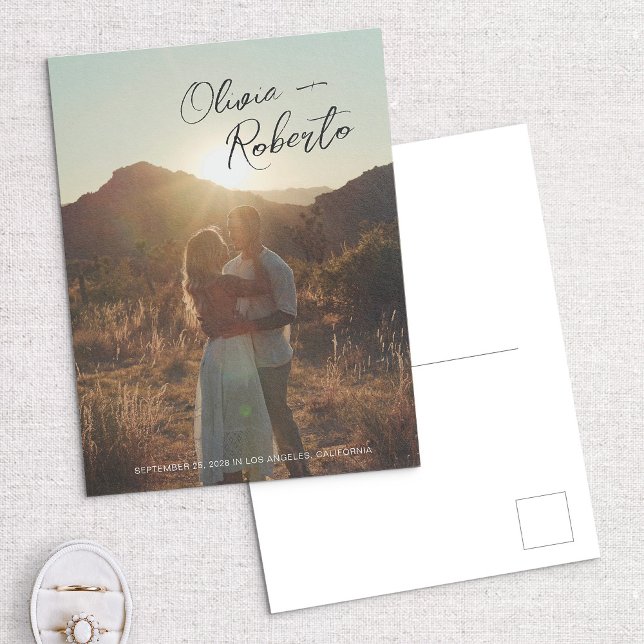 Tarjeta Postal de Ahorro de Fecha de Boda con Letr (Subido por el creador)