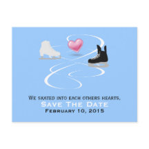 Tarjeta Postal de Ahorro de Fecha de Boda de Patin