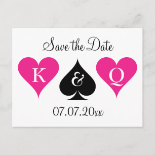 Tarjeta postal de ahorro de fecha de boda en Las V