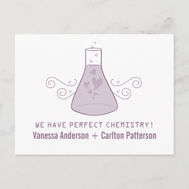 Tarjeta Postal de Ahorro de Fecha de Química Dulce (Anverso)