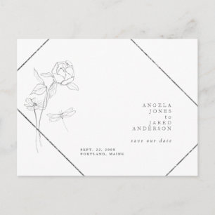 Tarjeta Postal de Ahorro de Fecha Floral de Lápiz 