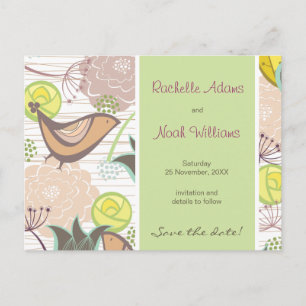 Tarjeta Postal de Ahorro del Jardín Floral de Aves