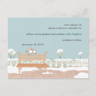 Tarjeta Postal de Ahorro para Boda Invernal Capric