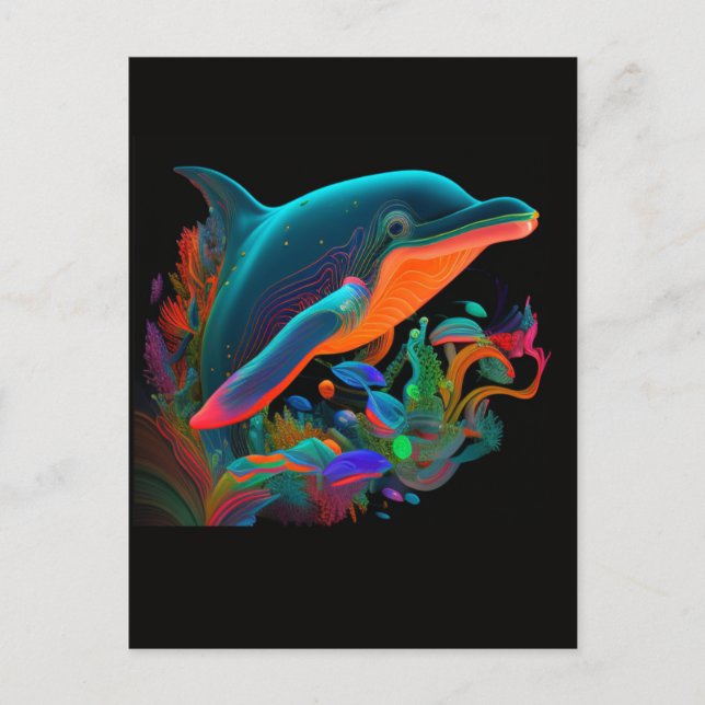 TARJETA POSTAL DE AI DOLPHIN SWIM #4 (Anverso)
