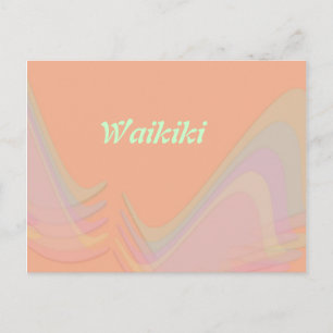 Tarjeta postal de alas pastel de playa Waikiki Oah