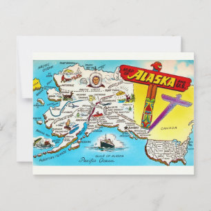 Tarjeta postal de Alaska y EE. UU.