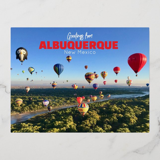 Tarjeta postal de Albuquerque Nuevo México Globos  (Anverso)