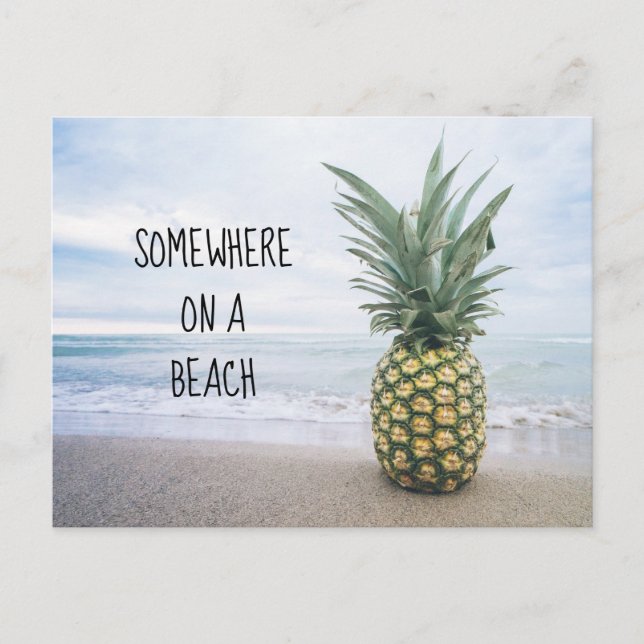 Tarjeta postal de alguna parte en una playa (Anverso)