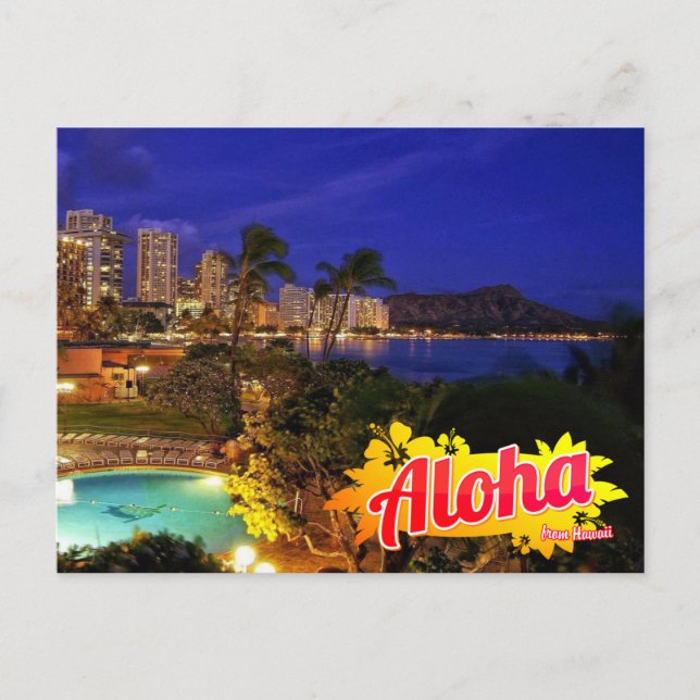 Tarjeta postal de Aloha desde Hawaii (Anverso)