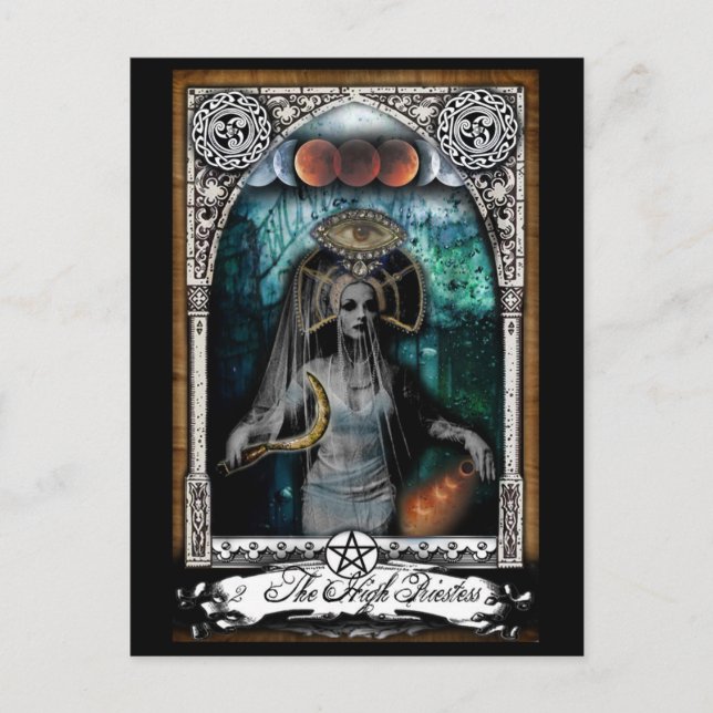 Tarjeta postal de alta sacerdotisa Tarot (Anverso)