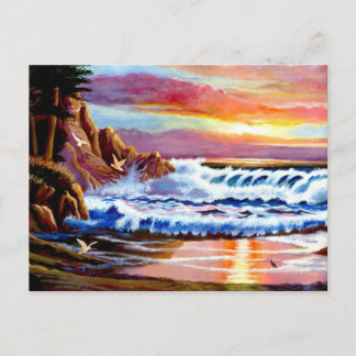 Tarjeta postal de amanecer en la playa