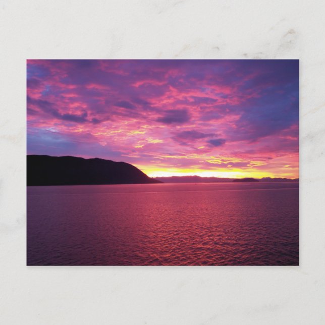 Tarjeta postal de amanecer rosa (Anverso)