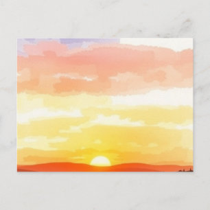 Tarjeta postal de amanecer y atardecer dorado