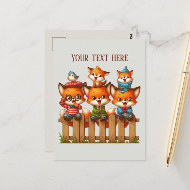 Tarjeta postal de amantes de animales de zorro lin (Anverso/Reverso In Situ)