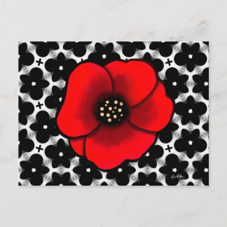 Tarjeta postal de amapola de jardín gótico