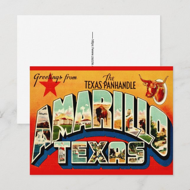 Tarjeta postal de Amarillo TX (Anverso / Reverso)
