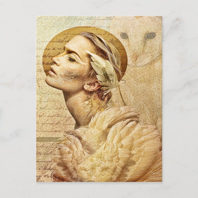 tarjeta postal de amigos con plumas (Anverso)