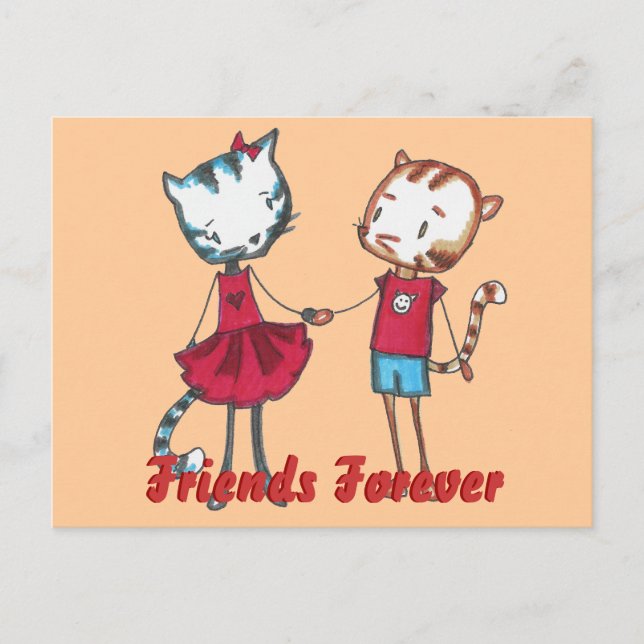 Tarjeta postal de amigos de línea (Anverso)