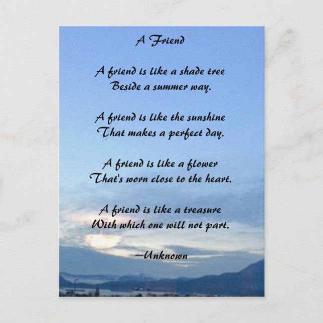 Tarjeta postal de amistad (Anverso)