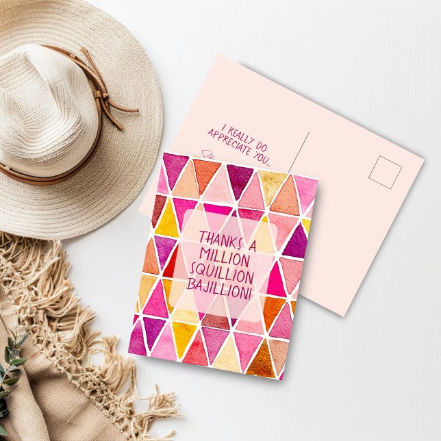 Tarjeta postal de amistad Gracias un millón de bil (Thanks a Million Bajillion Post Card)