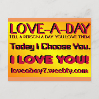 Tarjeta postal de amor a un día