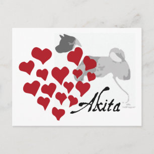 Tarjeta postal de amor Akita