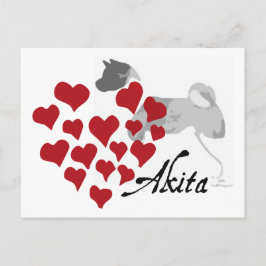 Tarjeta postal de amor Akita