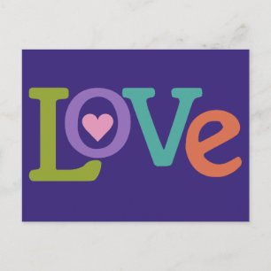 Tarjeta postal de amor colorido