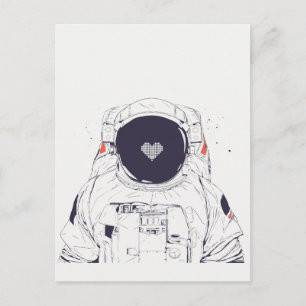 Tarjeta postal de amor de astronauta